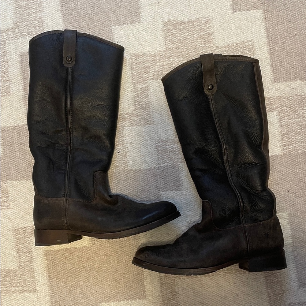 Frye Melissa Dark Brown Shearling-Lined Boots - Size 11